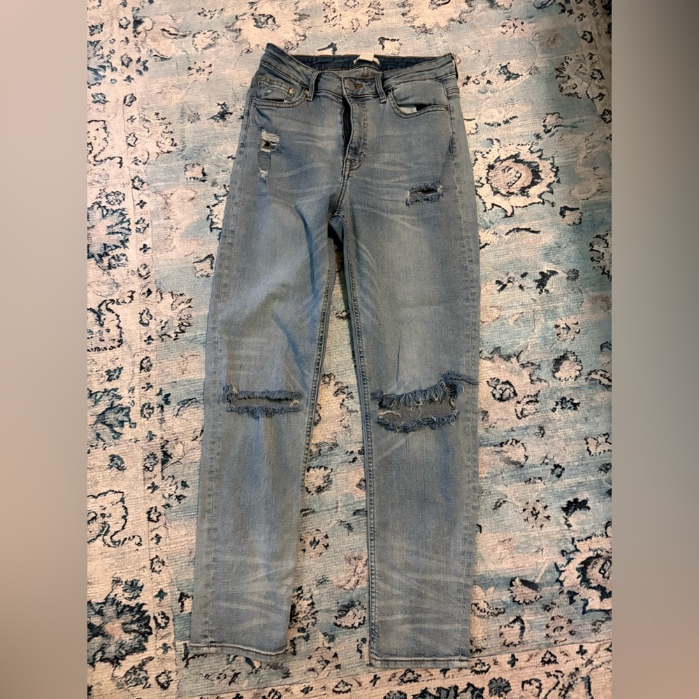 H&M Light Blue Distressed Skinny Jeans